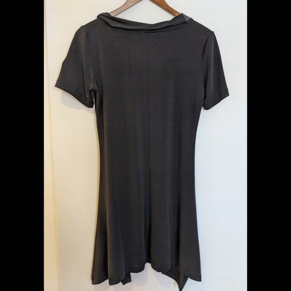 Melanie Lyne Short Sleeve Flowy Black Scoop Neck Top XS/S - Picture 3 of 9